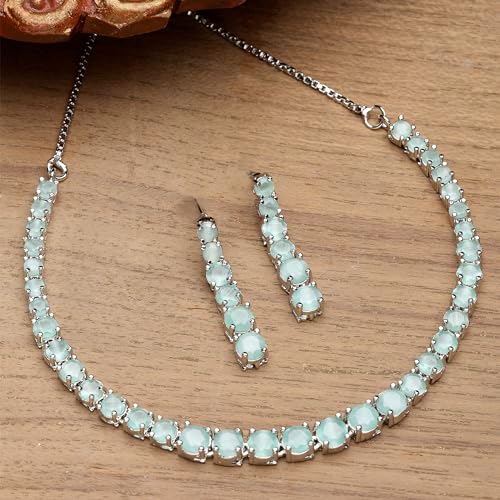 Circle Necklace Set AD Studded Rose Plated Handcrafted Set