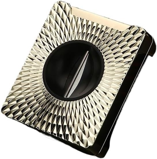 ZUC Stainless Steel Cigar Cutter, Professional Double Blade Guillotine Tool, Precision Handheld Clipper, Portable Pocket Accessory, Multi-Color Finish(Gold)