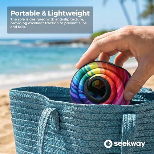 Image of SEEKWAY Water Shoes Women Men Adult Quick-Dry Aqua Socks Barefoot Non Slip for Beach Swim River Pool Lake surf Black SK002(U)