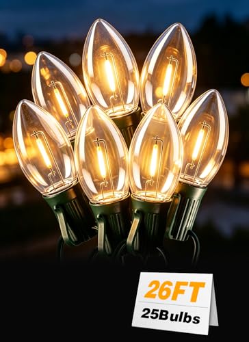 26FT C9 Clear LED Out String Lights for Christmas Lights