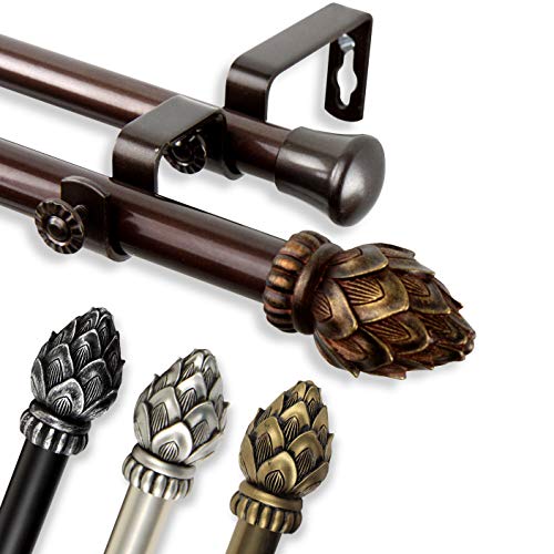 Rod Desyne 4707-484 Bud Double Curtain Rod, 48 By 84-Inch, Antique Brass #TOP2