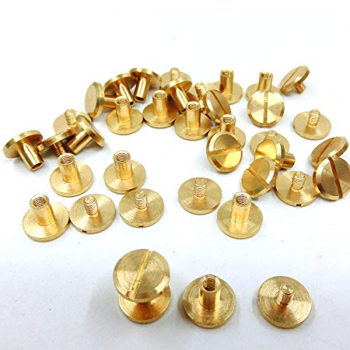 DANCEPANDAS Chicago inbindschroeven Zuiver koper Metaal Ronde kruiskopnagels Platte bevestigingen voor lederen boek… - Afbeelding 5