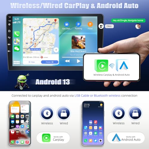 4+64G Android 13 Car Stereo for Subaru Outback Legacy 2010-2014 with Wireless Carplay, 9'' Touchscreen Car Radio with WiFi Mirror Link GPS Bluetooth FM RDS Radio DSP EQ SWC+AHD Backup Camera by GOHHDL - Image 3