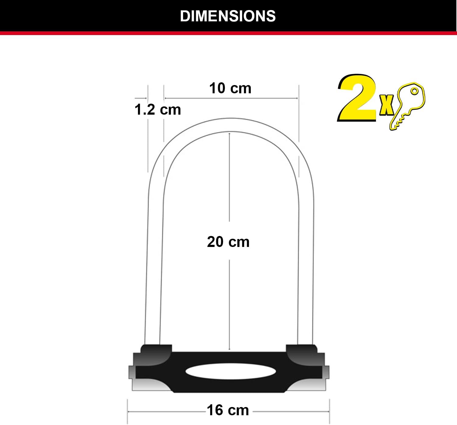 MASTER LOCK Bike D Lock, 2 Keys, Universal Mounting Bracket, Lightweight Double Locking Shackle, 240 x 160 x 32 mm