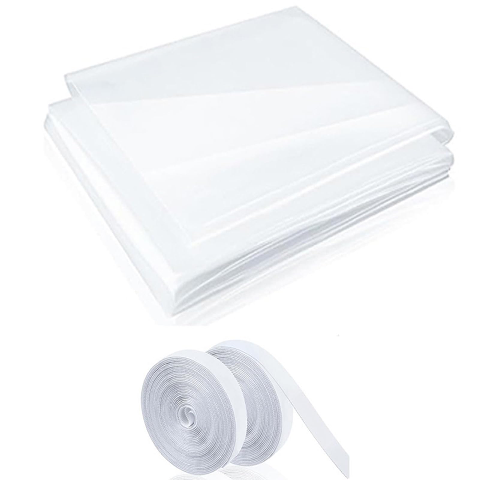 Thermal Insulation Window Kit Cuttable Window Insulation Kit Reusable Waterproof with Adhesive Straps Attic Insulation Dust-Resistant Window Cover Transparent Window Curtain