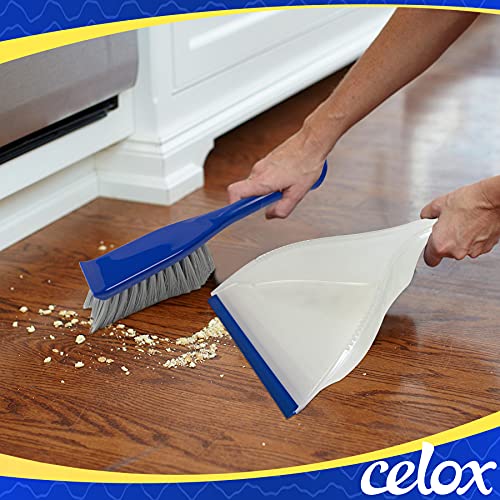 Celox 2 Pack Dustpan And Brush Set, Comfort Grip Dust Pan, Lightweight Mini Hand Broom, Multi Function Mini Dustpan Brush Set For Desk Countertop Floor Car Pets #TOP4