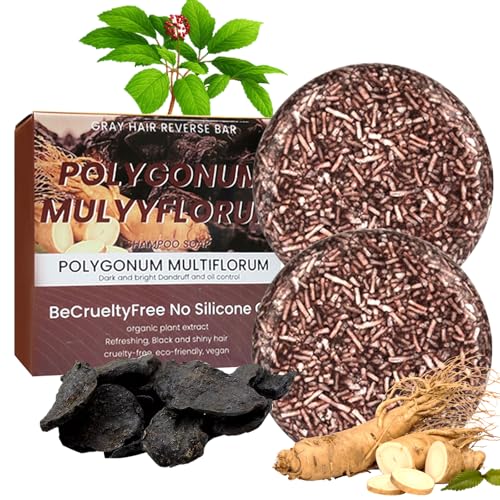 Hair Darkening Shampoo Bar for Gray Hair, 2 Pack