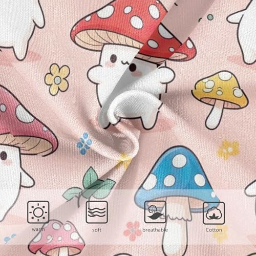 Cute Cartoon Mushrooms Cotton Toddler Underwear, Girls' Cotton Brief Underwear, 2T–8 Years3