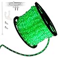 WYZworks 1656LEDs, 150ft LED Green Outside Rope Light Waterproof Permanent Outdoor Exterior Extendable Flexible Clear Shell Connectable, ETL Safety Certified Holiday Christmas Decoration Lighting