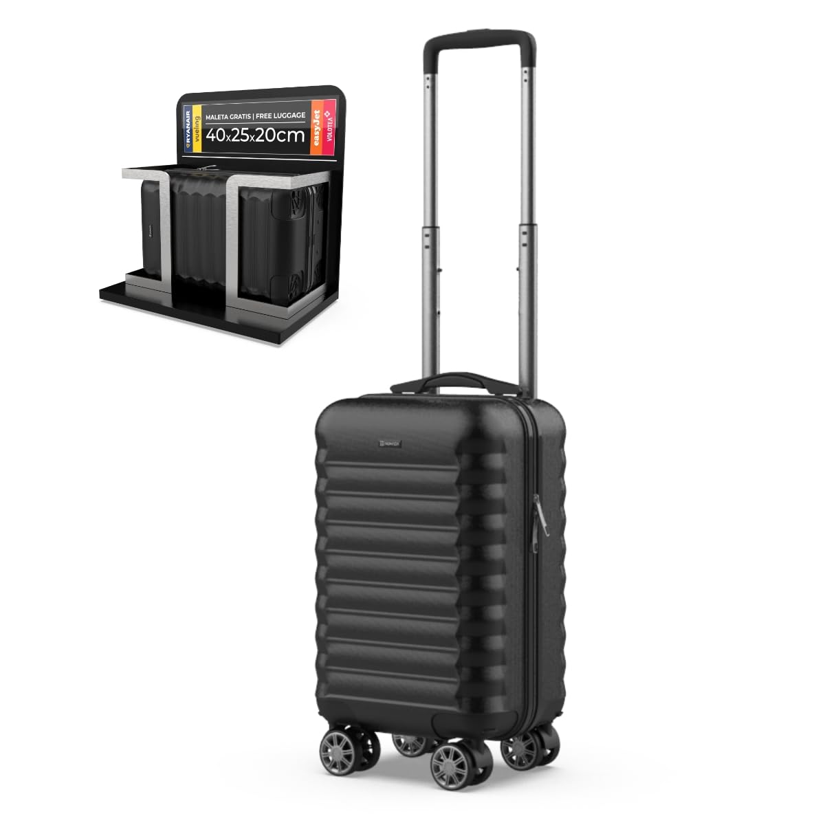 NUMADA - Valise de Voyage Cabine 40 x 25 x 20 cm (20 L) Upfly Underseat 16 XXS avec Roues Amovibles. Valise Cabine ABS idéale comme Bagage à Main pour Ryanair, Vueling ou Easyjet
