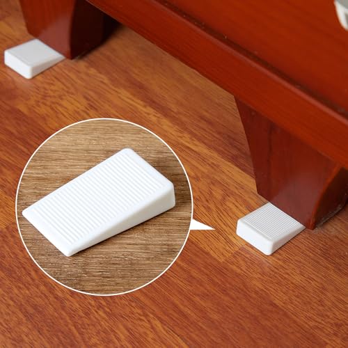 Image of 6-Pack White Shims for Leveling Furniture & Toilet - Trimmable Hard Plastic Wedges with Non-Slip Texture, Table Stabilizers & Wobble Wedges Rubber Type Levelers for Door, Table