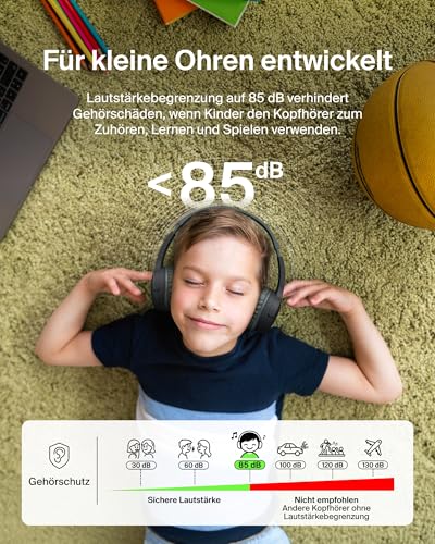 Belkin SoundForm Mini kabelloser Kinderkopfhörer mit integriertem Mikrofon und lustigen Aufklebern, 30 Std. Wiedergabe… – Ansicht 3