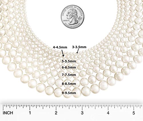 .925 Sterling Silver Pearl Necklace with Freshwater Cultured White Round 6.5-7mm Pearl and 18" Cable Chain Beautiful Pearl Pendant Necklace Jewelry for Women4
