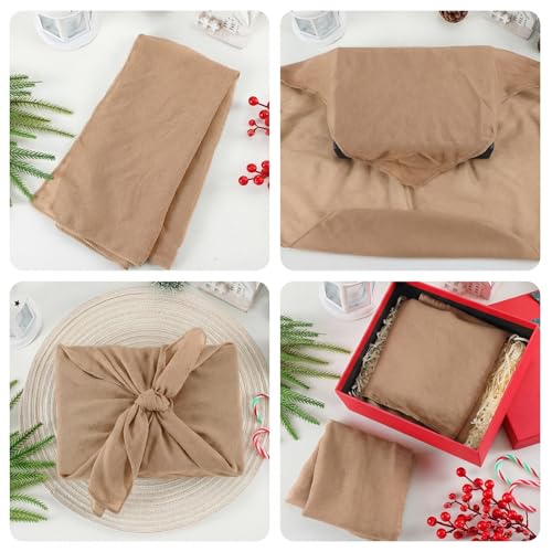 Papier cadeau réutilisable en lin pour offrir avec le cœur - 6