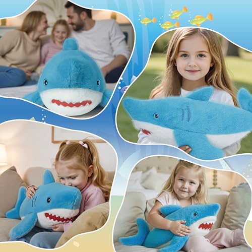 Image of Niuniu Daddy 23 inch 3.3 Pound Weighted Stuffed Animals Shark for Kids Adults, Large Shark Weighted Plush Toy, Cute Body Pillow for Calming, Ocean Series Sleeping Gift for Everyday Comfort