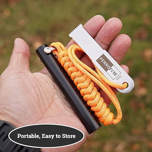 FERROFIRE FS916 Super-Duty Feuerstahl 14,3 x 101,6 mm Feuerstein + 550 Paracord + Hervorragend Metallschaber + Magnesium Feuerstarter, Feuerstein Survival Ausrüstung, Outdoor Zubehör Survival – Bild 4