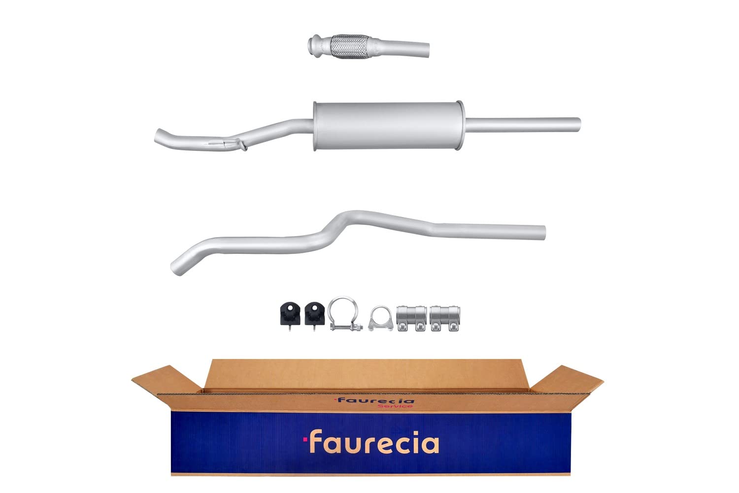 HELLA 8LB 366 021-651 Vorschalldämpfer - Easy2Fit® Kit - vorne - dreiteilig - Set mit Anbauteilen - für u.a. PEUGEOT 2008 I