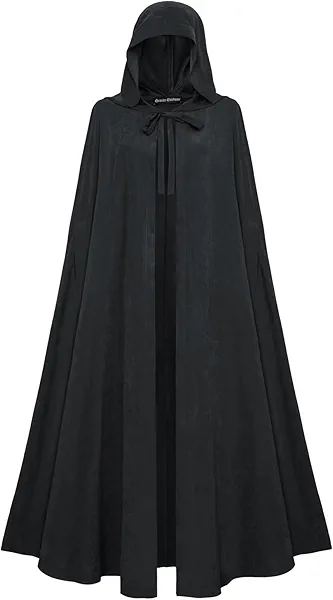 Scarlet Darkness Women Renaissance Hooded Cape Medieval Cloak Hobbit Halloween Costume