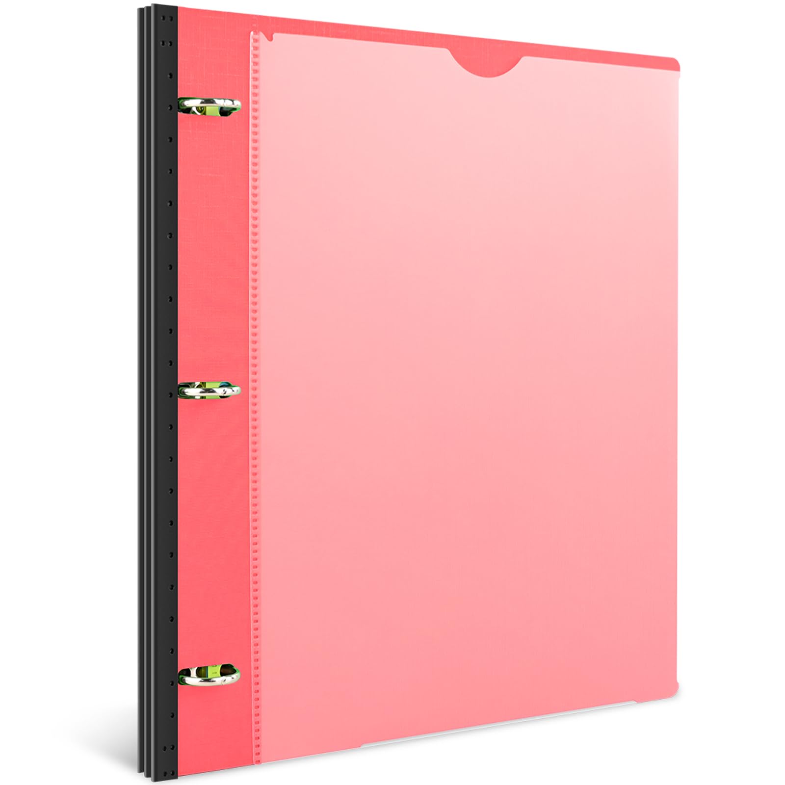 INFUN 1 Inch Telescoping 3 Ring Binder - 1PCS,Flexible Round Binder with Customizable Front Cover and Clear Catalog Pocket, 1 Inch Rings, 225 Sheet