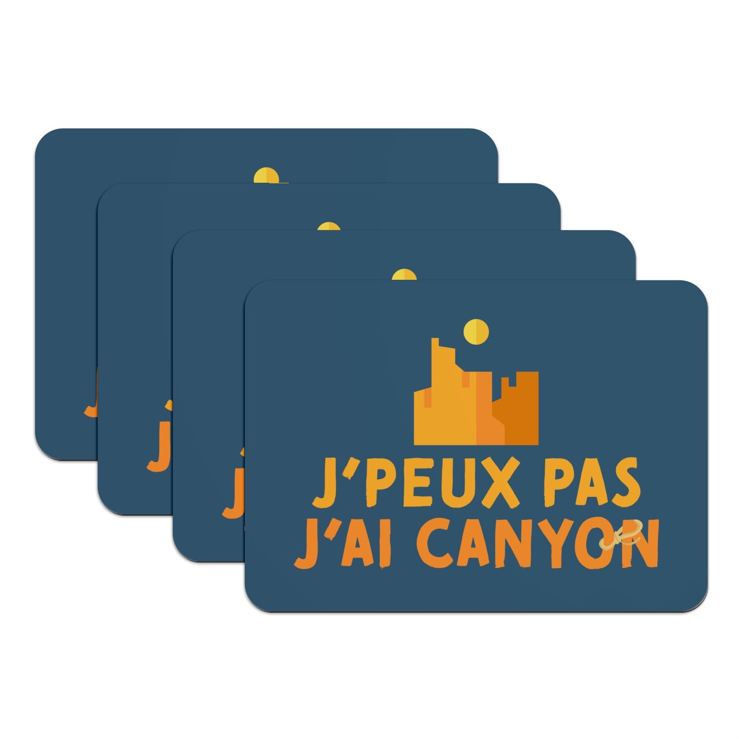 Lot de 4 sets de table canyoning bleu grand format 39,5 x 28,5 cm