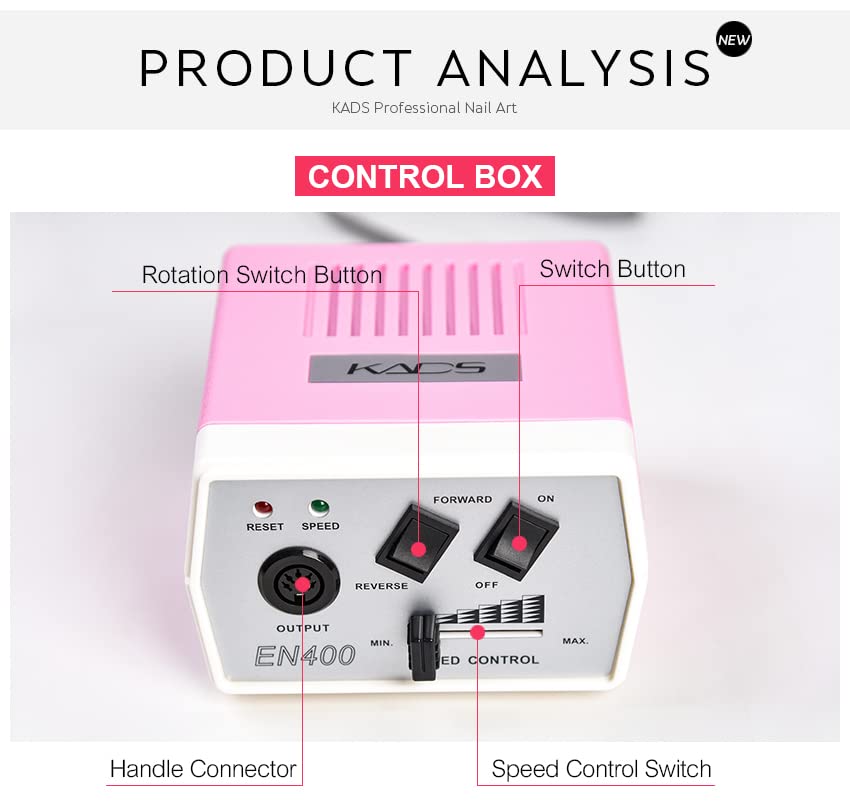 Miniatura 2 de Taladro de uñas profesional, lima de uñas eléctrica, manicura acrílica, pedicura, juego de taladro de molienda de bajo calor, bajo ruido, baja