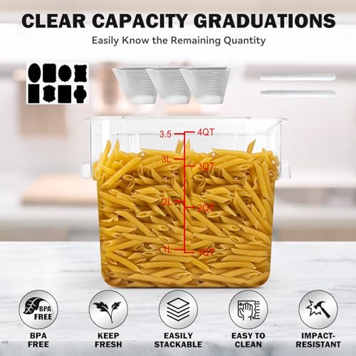 Svklhy SV001 4Qt Nsf Food Storage Containers: 8 Pcs [Food Grade][Hot&Cold Resistant] Commercial Clear Food Storage Containers With Lids thumb #5