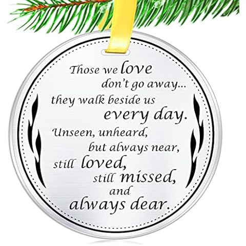 Elegant Chef Memorial Ornament- Those We Love Don't go Away They Walk Beside Us Everyday Unseen Unheard but Always Near- Christmas Keepsake- Remembrance Sympathy Gift Cover