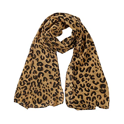 uxcell Leopard Cheetah Animal Print Chiffon Scarf Beach Wrap Shawl Women's Scarves