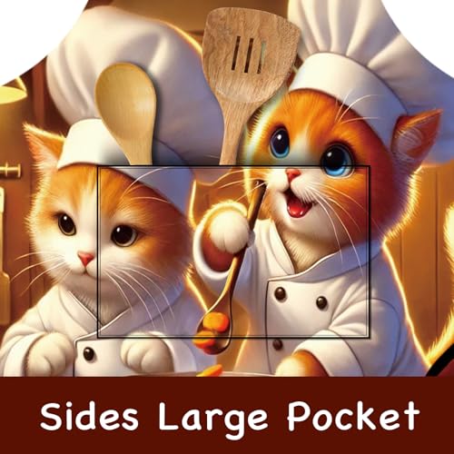 Image of Nuxovilar Decorative Kitchen Apron, 26.77x30.70 Inch Polyester Cooking Wearable Cover