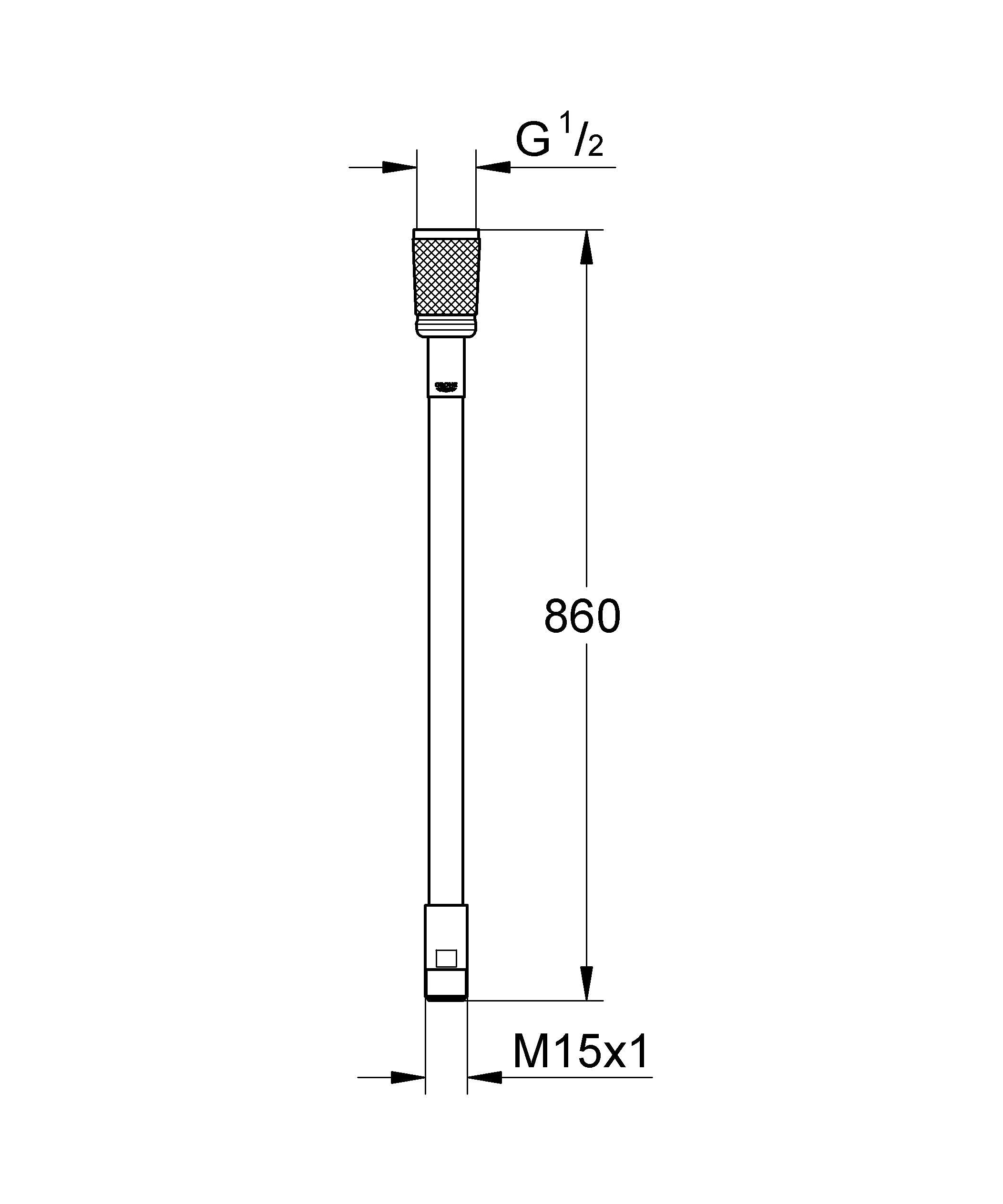 GROHE Metallbrauseschlauch (860 mm), chrom, 46104000