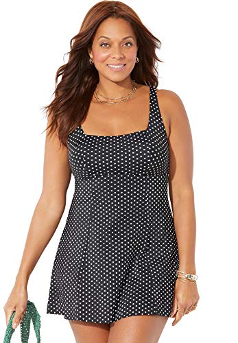 Swimsuits For All Women's Squareneck Swimdress (Plus