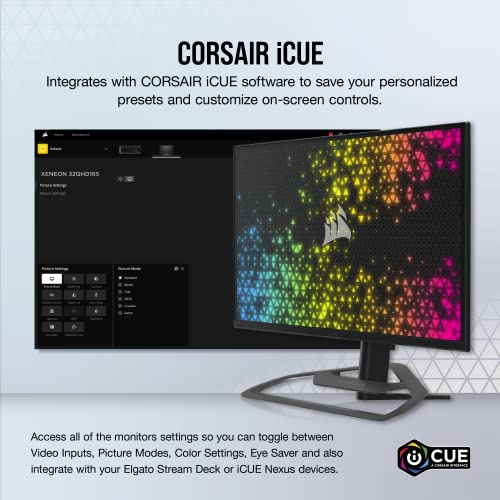Image of Corsair XENEON 32QHD165 32-Inch IPS QHD (2560 x1440) FreeSync Premium Adaptive Sync (G Sync Compatible), 165Hz Refresh Rate, DisplayHDR400 Gaming Monitor