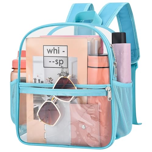 Image of Clear Backpack for Stadium Events, 12x12x6 Small Clear Plastic bag with Reinforced Straps for Game Security Festival Concert