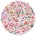 Transparent Pink Flower Stickers for Scrapbooking PET Nature Plant Floral Vintage Craft Colorful Small Flower for Journaling Scrapbooking Clear Flower Decals (Pink)