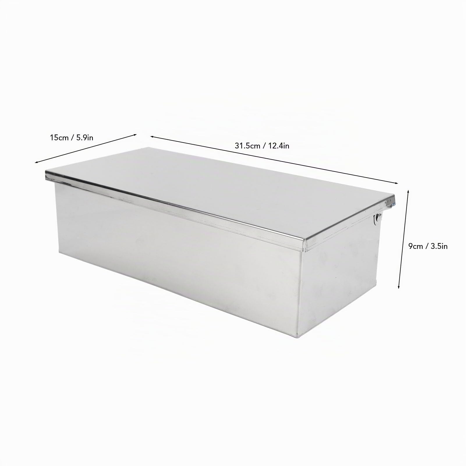 Caja de Condimentos de Acero Inoxidable con Tapa, 4 Compartimentos Rectangulares con Diseño de Tapa Volteable Caja Organizadora Portátil de Gran Capacidad para Condimentos