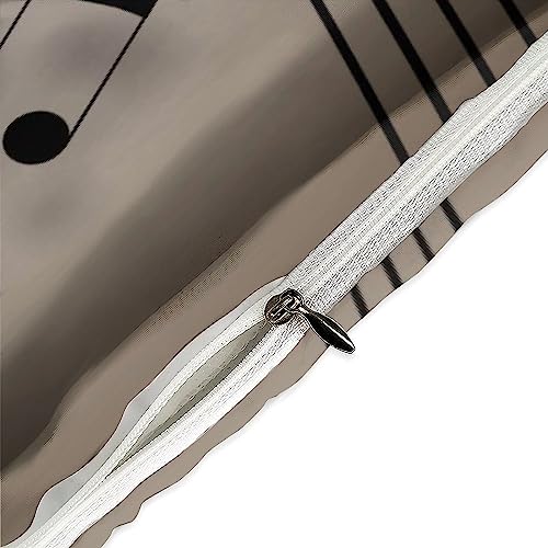 Housse de couette notes de musique anti-plis parure lit microfibre