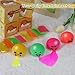 ATKSUNIEE 4-PCS Puking Egg Yolk Balls,Puking Slime Ball Fidget Toy Prank Toys,Christmas Birthday Gift Vomiting Sucking Lazy Egg Yolk Stress Balls,Stress Relief Squeeze Toys (Emoticon)