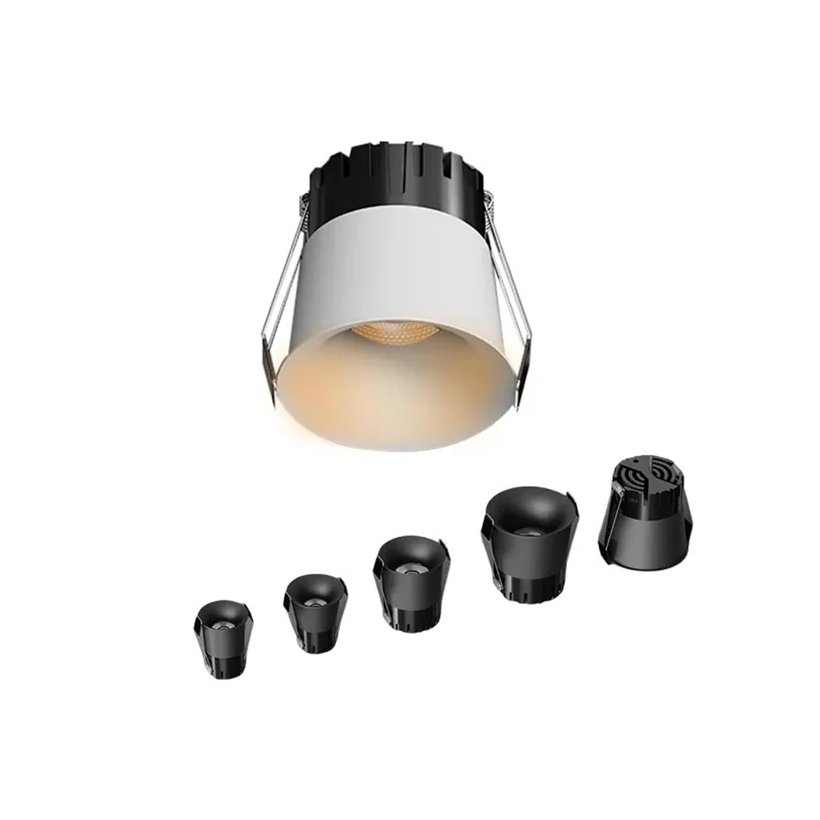 MINI foco LED COB curvo, 5W, 7W, 10W, 12W, 15W, 18W, foco pequeño empotrado regulable, 110V, 120V, 220V, 230V(3000K,Black)