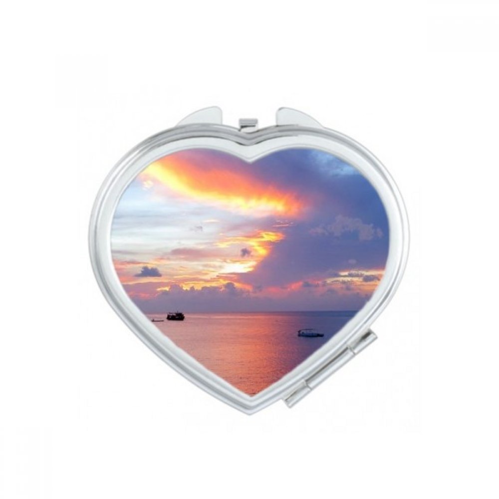 Miroir de poche coeur mignon petit cadeau portable et multicolore