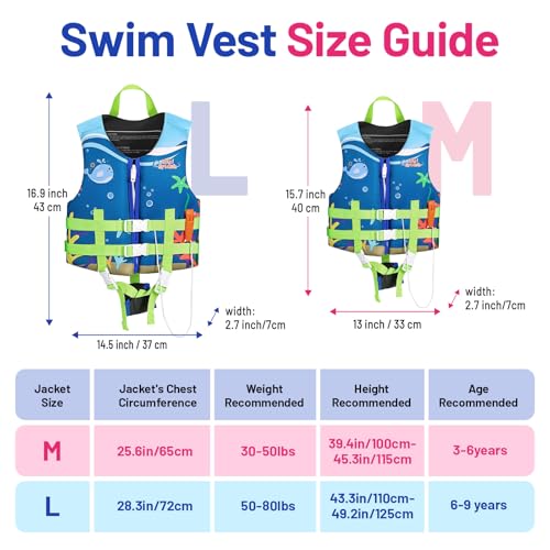 Image of HeySplash Toddler Swim Vest, Kids Swimming Jacket 20-30 /30-50 /50-90lbs
