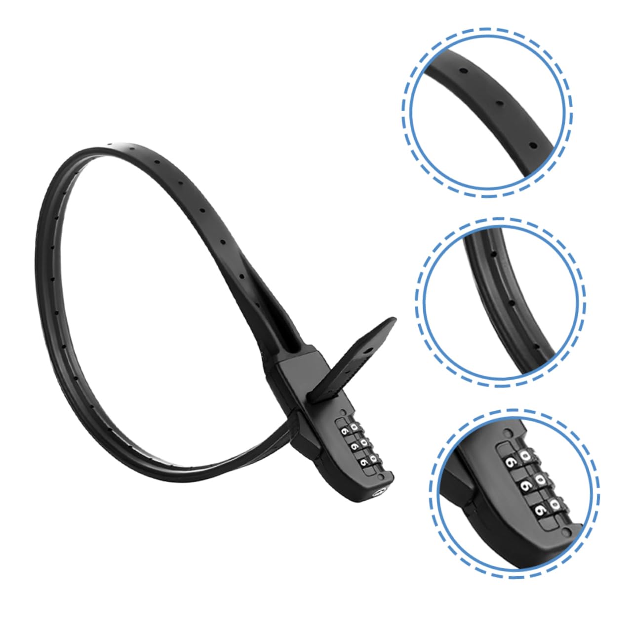 YARNOW Lucchetto Fascetta Combinata Per Mountain Bike e Scooter, Portatile, in Metallo, Leggero e Chiave, Protezione Antifurto Per Bici Da Ciclismo