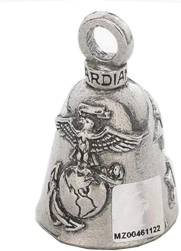 Guardian Bell Patriotic Good Luck Bell wKeyring & Black Velvet Gift Bag  Motorcycle Bell  Lead-Free Pewter  Made in USA