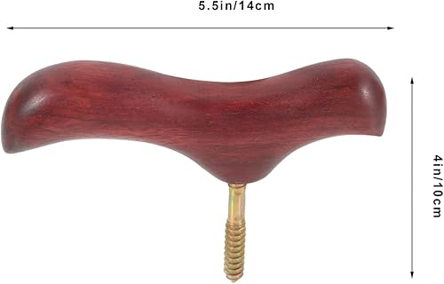 Miniatura 6 de Yardwe Mango de bastón para bastón, perilla de caña de madera, mango de bastón de senderismo, mango de mango de monopié, accesorio para convertidor