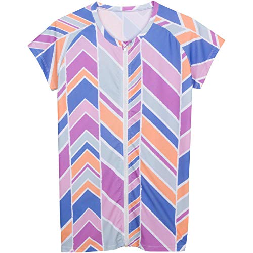 SwimZip-Womens-Rash-Guard-Short-Sleeve-Zip-Swim-Shirt-UPF-50