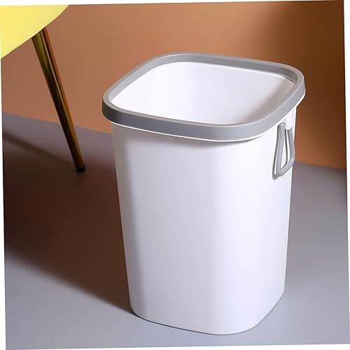 Miniatura 8 de Papelera para automóvil, papelera para el hogar, con tapa, color gris claro con tapa, papelera de oficina de polipropileno