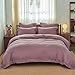 Simple&Opulence Washed Linen Duvet Cover Twin,Girls Bedding set with Button Closure,1 Duvet Cover and 1 Pillowsham, Purple
