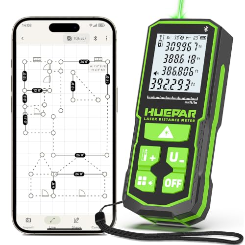 Huepar 395FT Bluetooth Green Laser Measuring Tool S120-G-BT