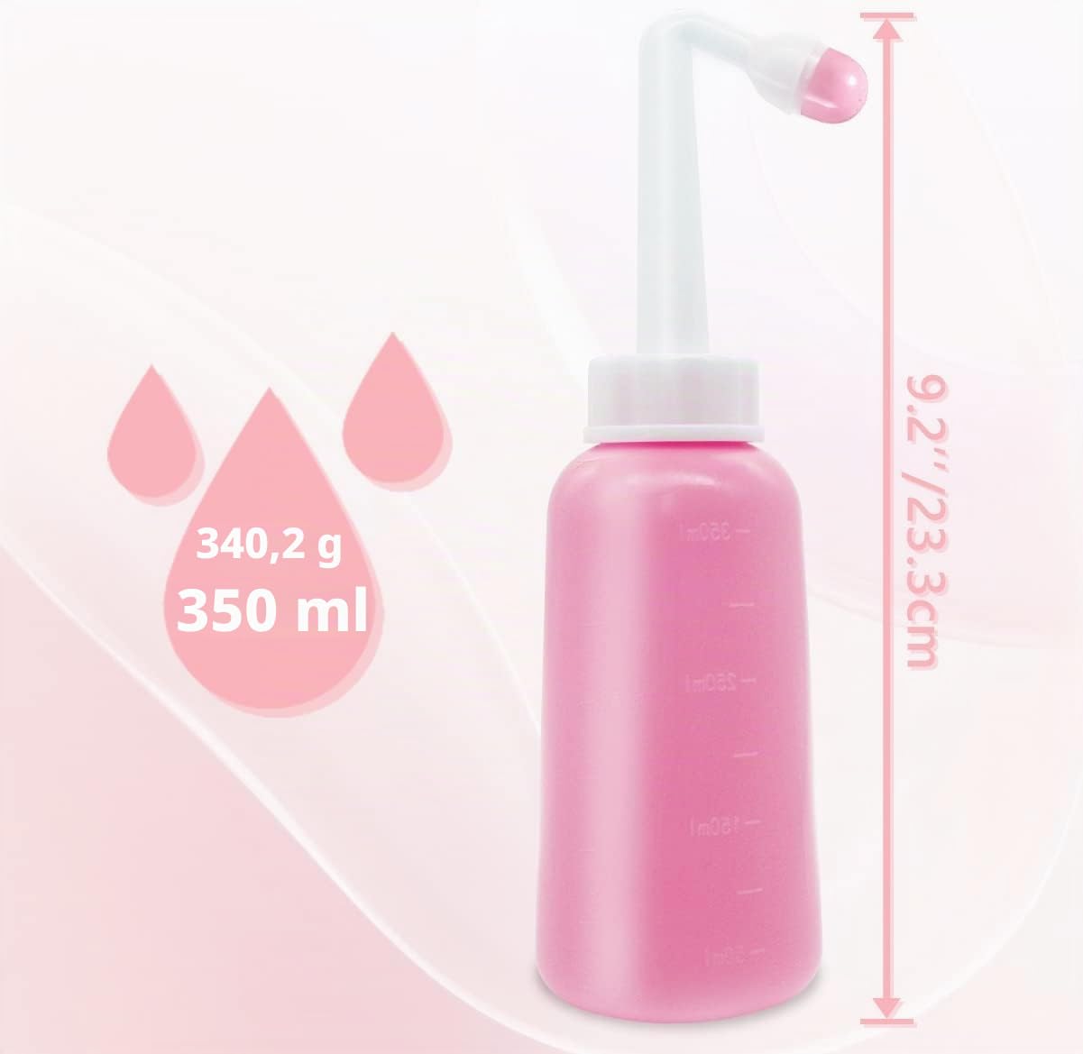 Bidet Portatile – 350ml Peri Bottle Post Partum per Letto Settimanale e Ospedale | Bidet Portatile da Viaggio con Tasche Impermeabili
