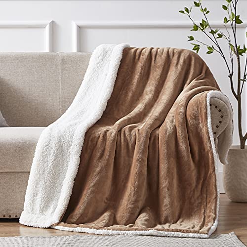 SEMECH Sherpa Throw Blanket Throw Size, Sherpa Fleece Throw Blanket Lightweight, Reversible Sherpa Blanket Machine Washable, 50