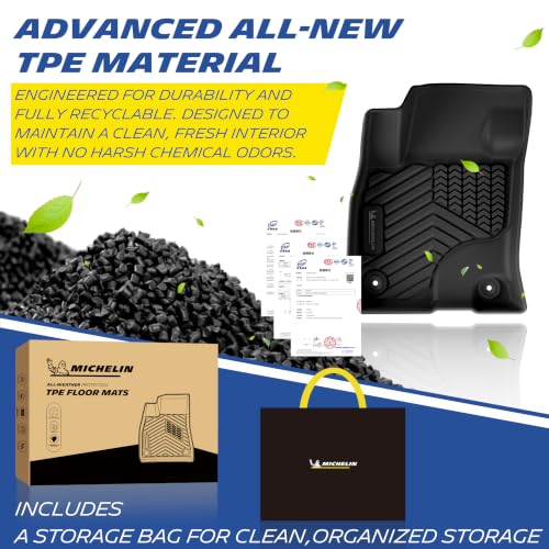 Image of Michelin Vehicle Mats for 2020-2026 Ford Escape Gas | Not Fit Hybrid, All-Weather TPE Custom Fit Liner, Premier